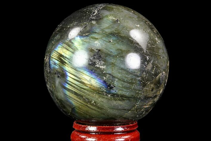 Flashy Labradorite Sphere - Great Color Play #71812